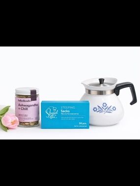 Evening Tea Set Bundle ☕️ Teapot + Ashwagandha Chill Tea + Steeping Bags | Cozy